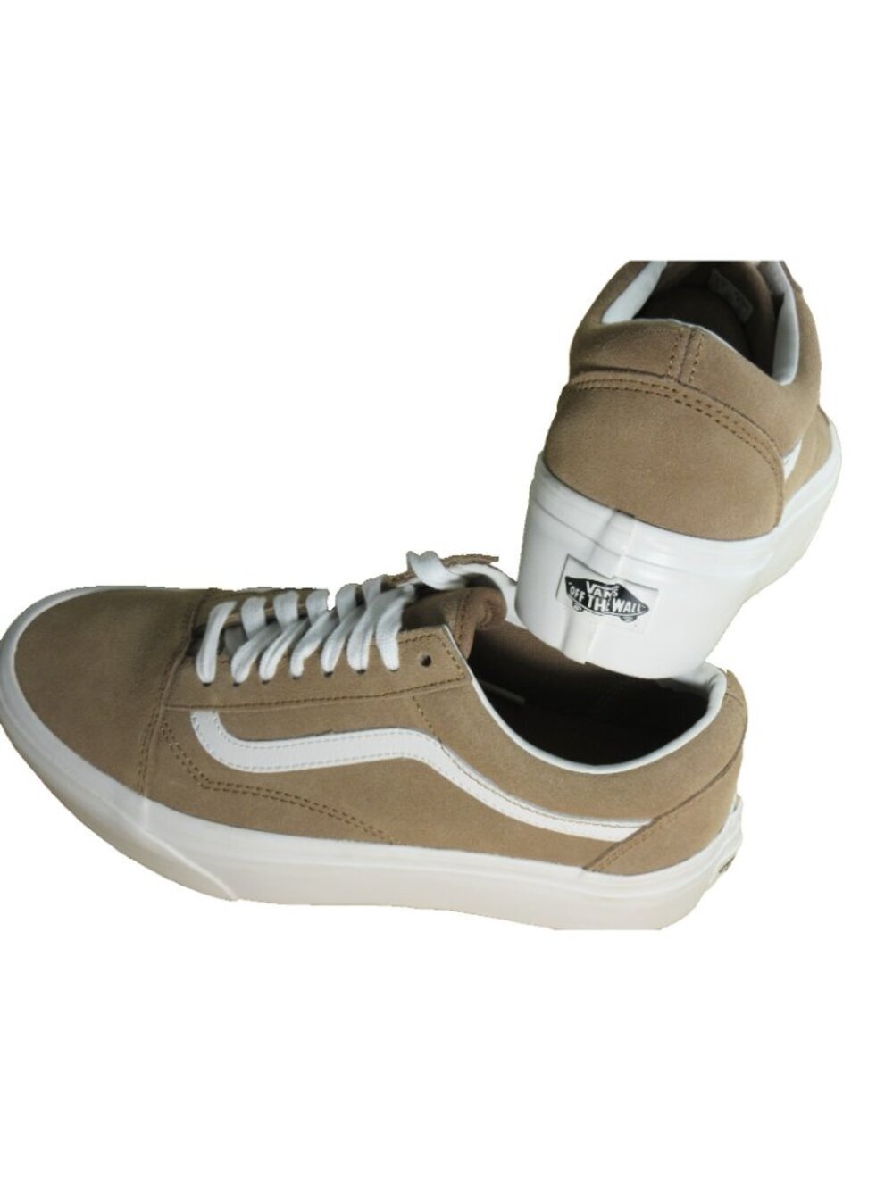 Vans Women's Old Skool Stackform Suede Burro True White Platform Shoes Sizes NIB - Picture 6 of 7